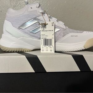 Adidas White and Metallic Sneakers